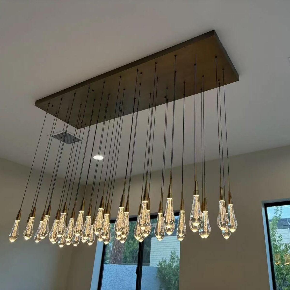 Solitaire Linear Crystal Chandelier 37"/50"/70"/87"/120"