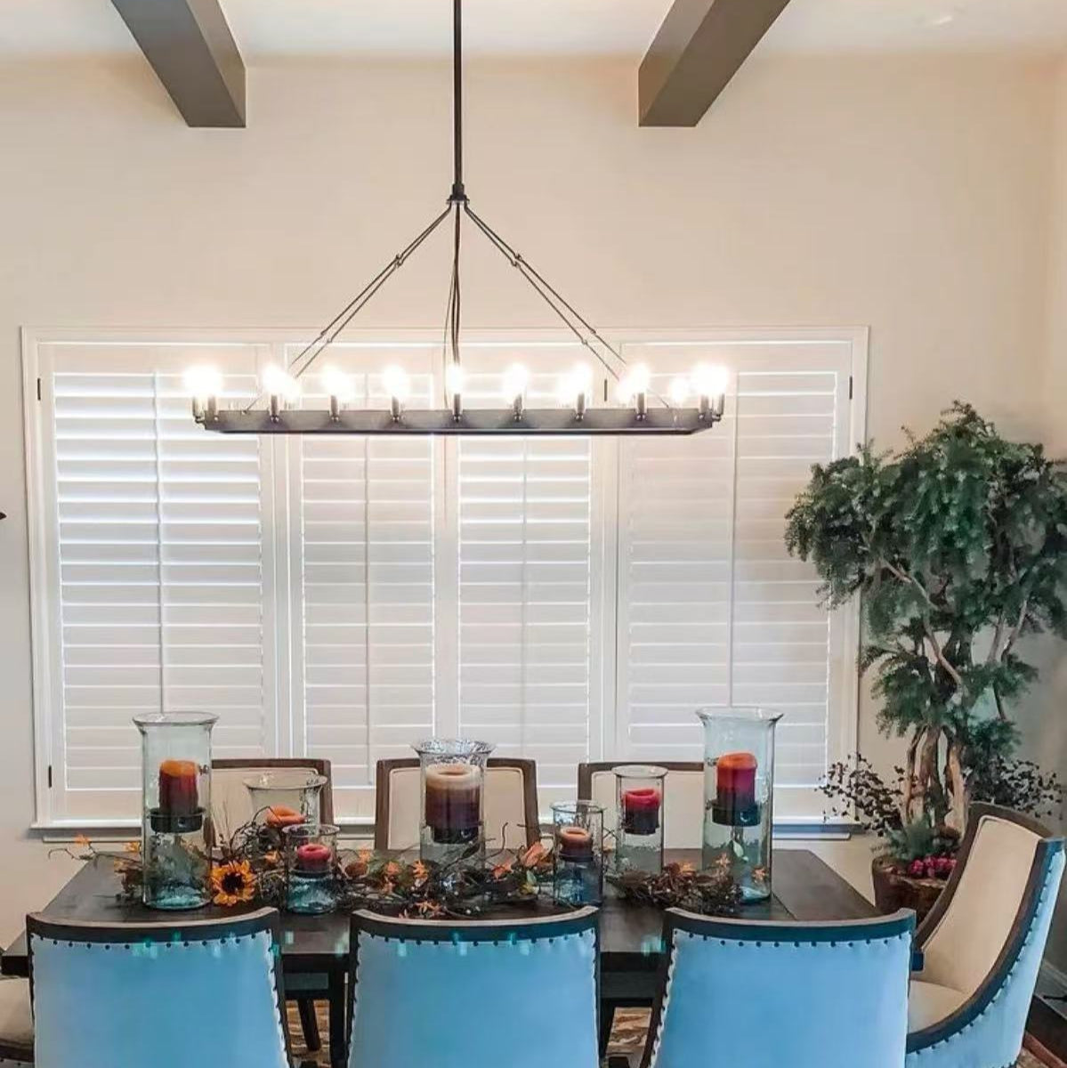 Filament Rectangular Candelabra Chandelier