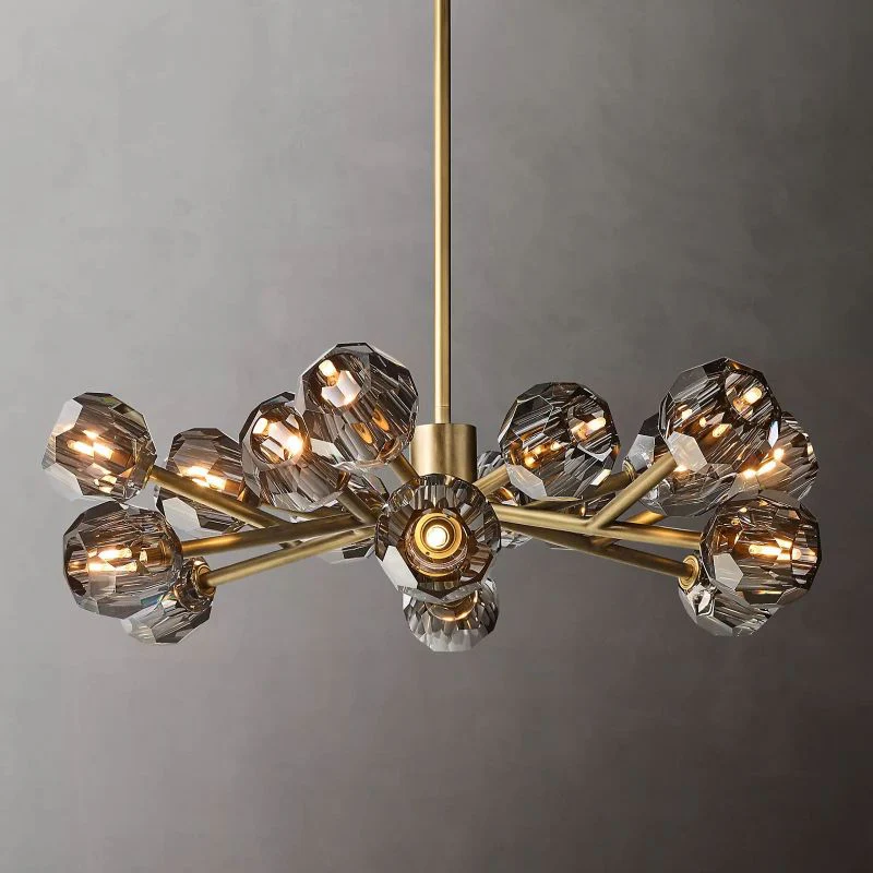 Boule De Cristal Clear/Smoke Round Chandelier 36"