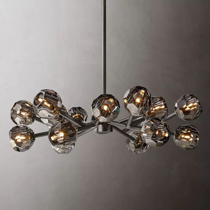Boule De Cristal Clear/Smoke Round Chandelier 36"