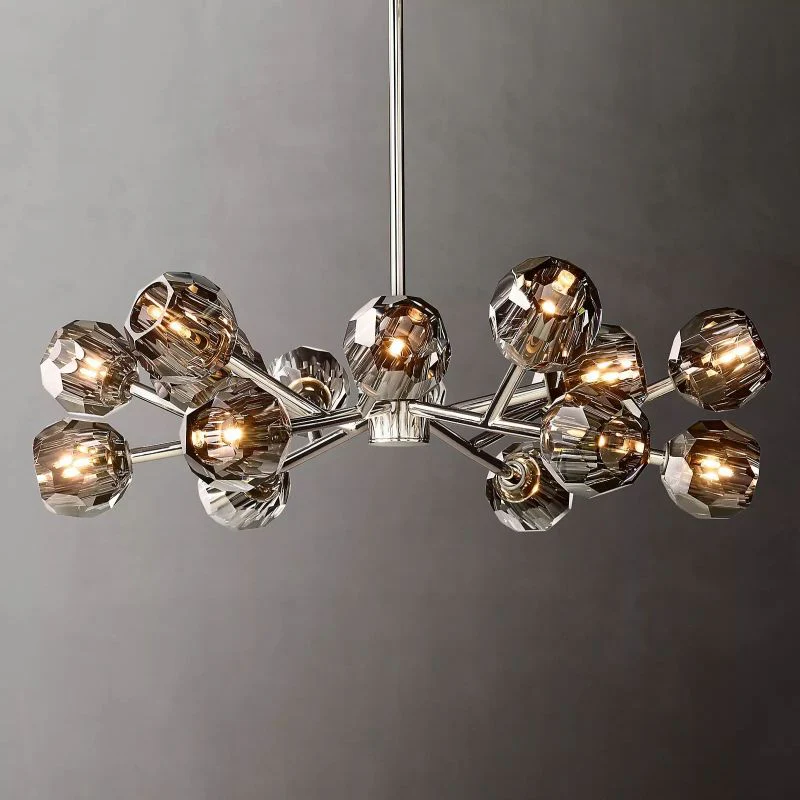 Boule De Cristal Clear/Smoke Round Chandelier 36"