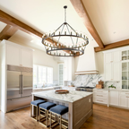 Filament Two-Tier Round Metal Chandelier 36"/50"/63"/73"