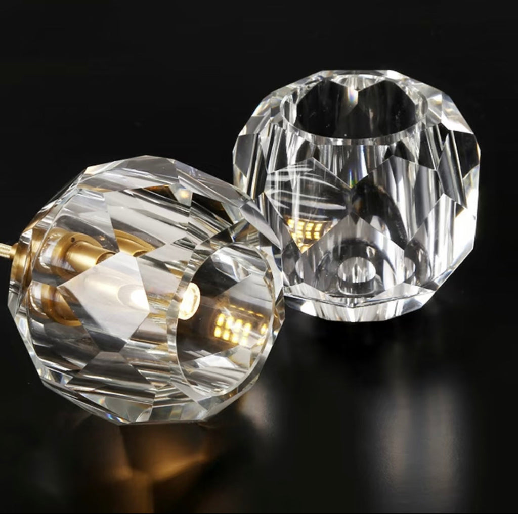 Boule De Cristal Clear Crystal Rod Pendant