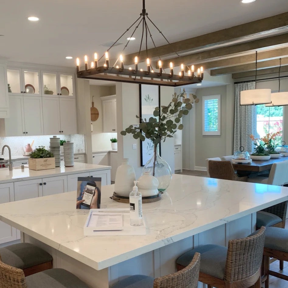 Filament Rectangular Candelabra Chandelier