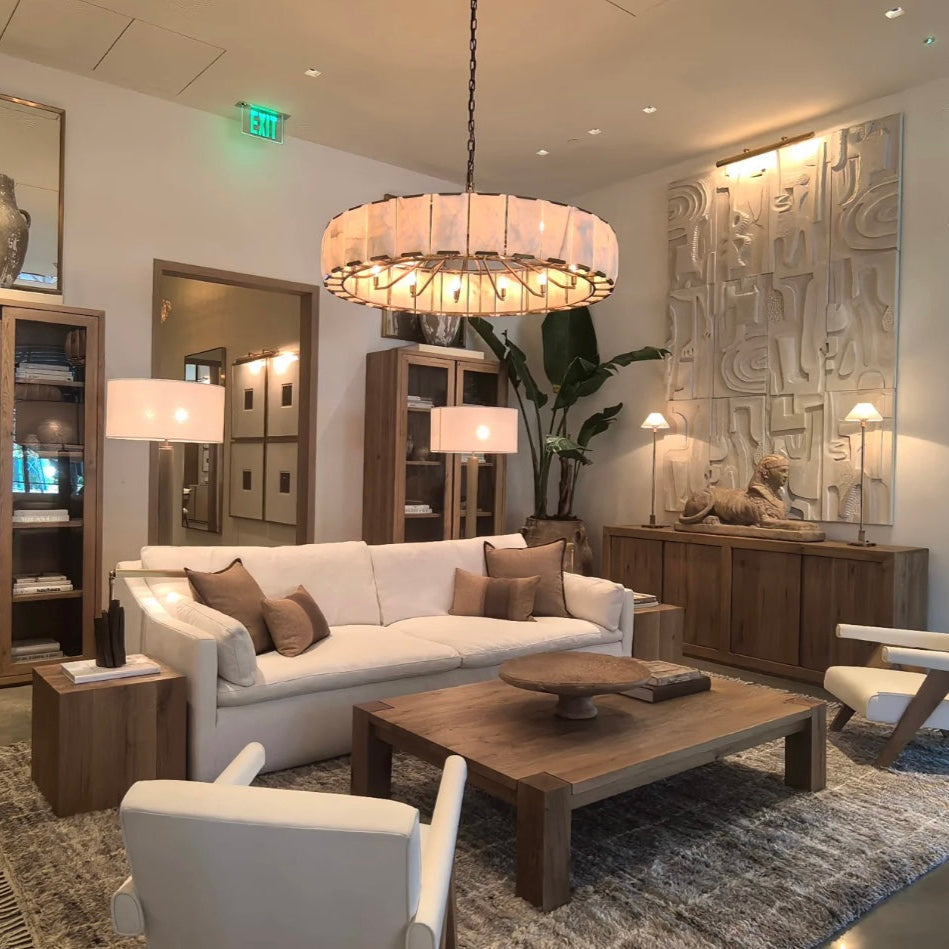 Harlow Calcite Round Chandelier 60"