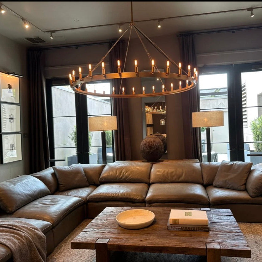 Filament Round Chandelier 38" 18-Light