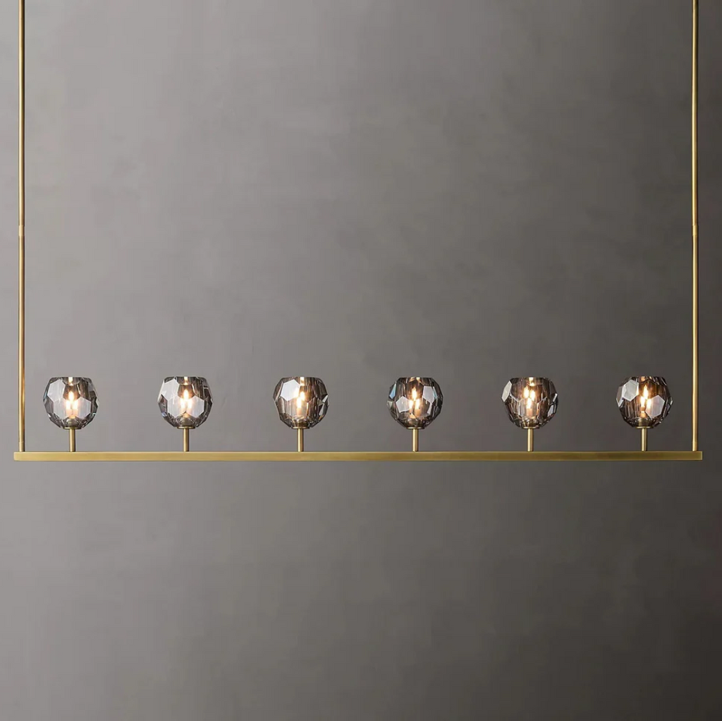 Boule De Cristal Smoke Crystal Linear Chandelier 60"