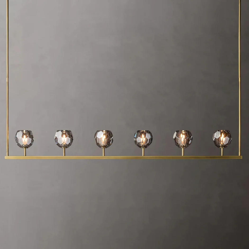 Boule De Cristal Smoke Crystal Linear Chandelier 60"