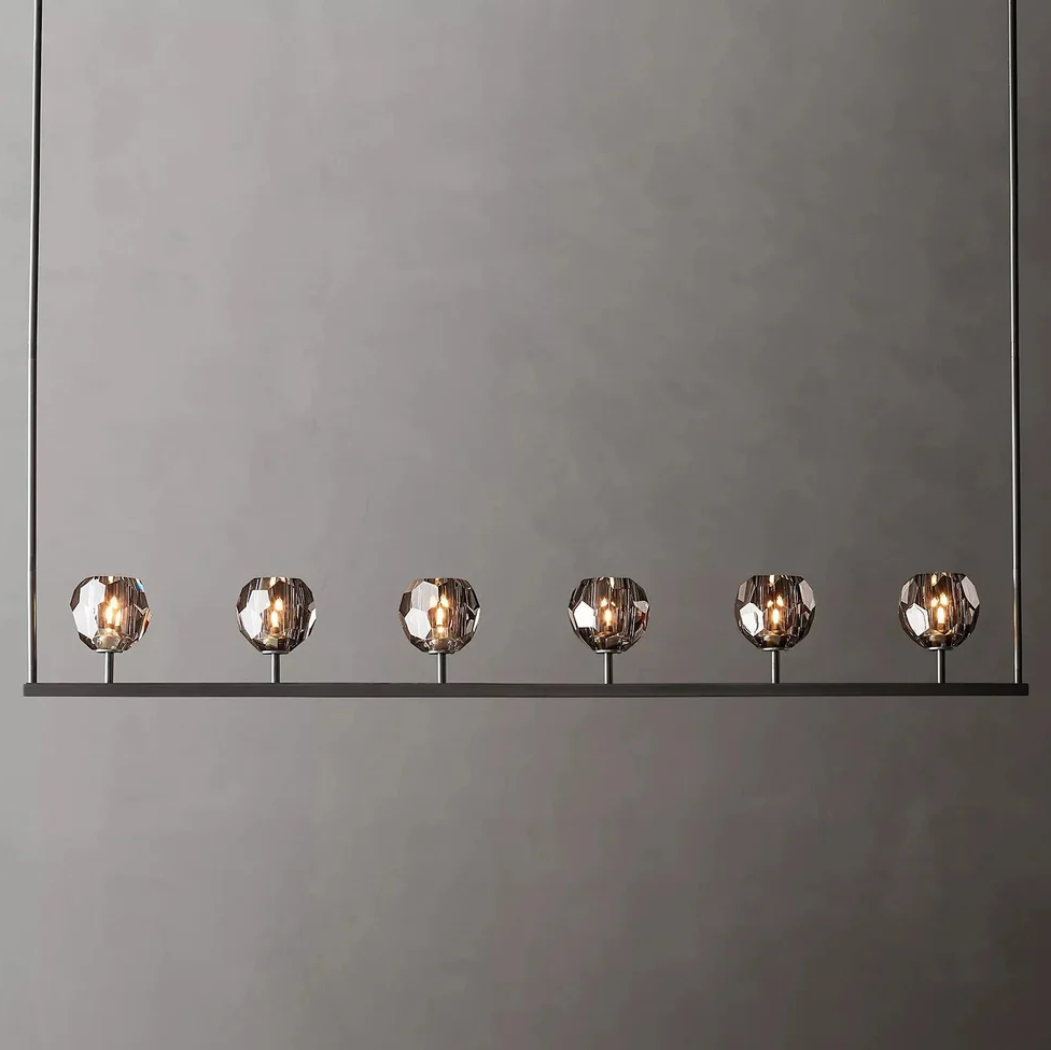 Boule De Cristal Smoke Crystal Linear Chandelier 60"