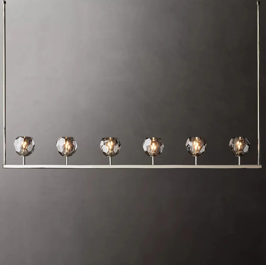 Boule De Cristal Smoke Crystal Linear Chandelier 60"
