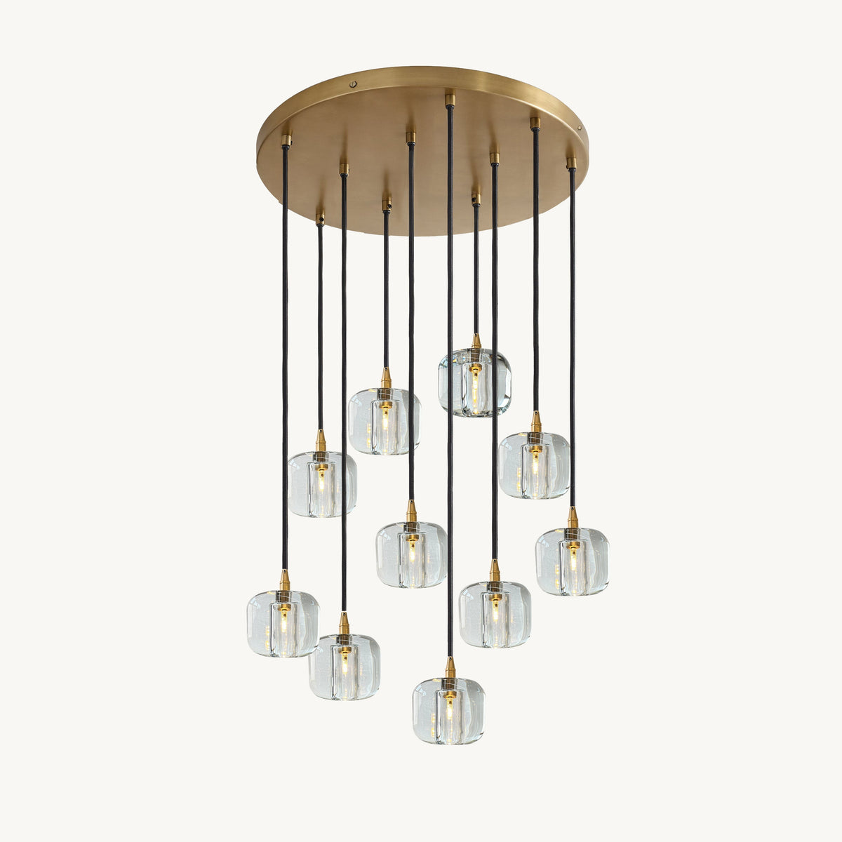 Cubice Clear/Amber Crystal Cascading Chandelier 18"/24"/36"/47"/60"