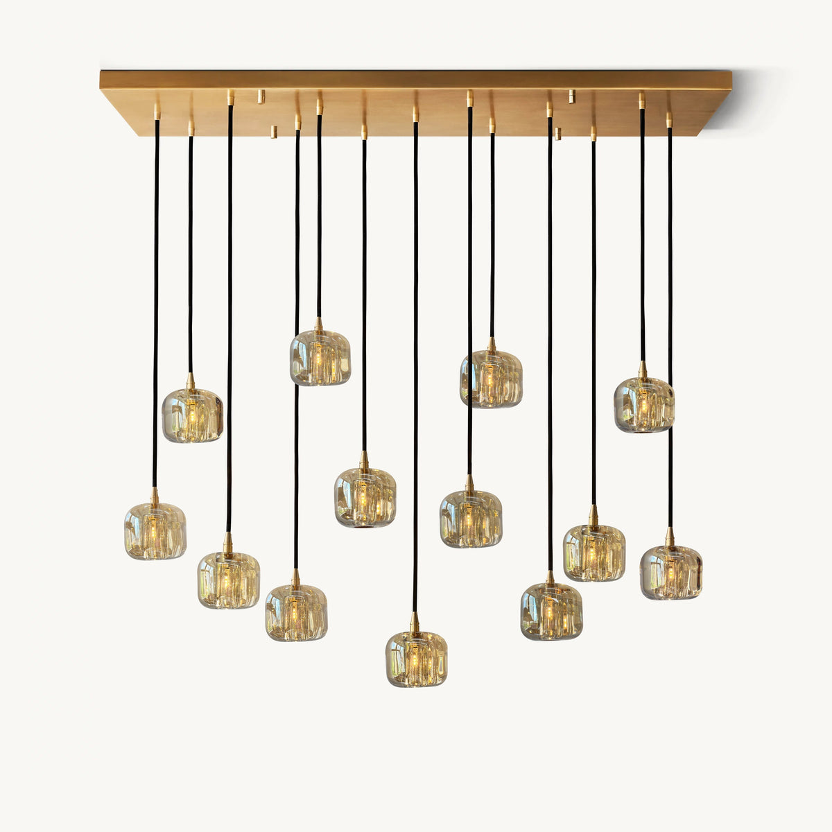 Cubice Clear/Amber Crystal Dining Room Chandelier 36"/54"/72"
