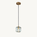 Cubice Clear/Amber Crystal Pendant Light 5 Inch