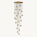 Cubice Clear/Amber Crystal Cascading Chandelier 18"/24"/36"/47"/60"