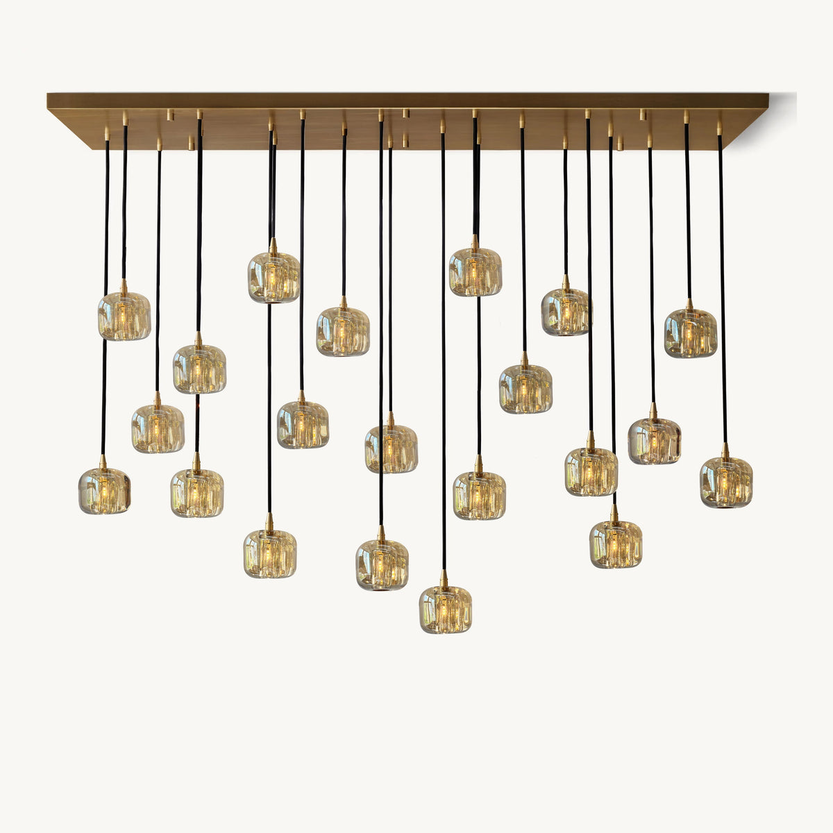 Cubice Clear/Amber Crystal Dining Room Chandelier 36"/54"/72"