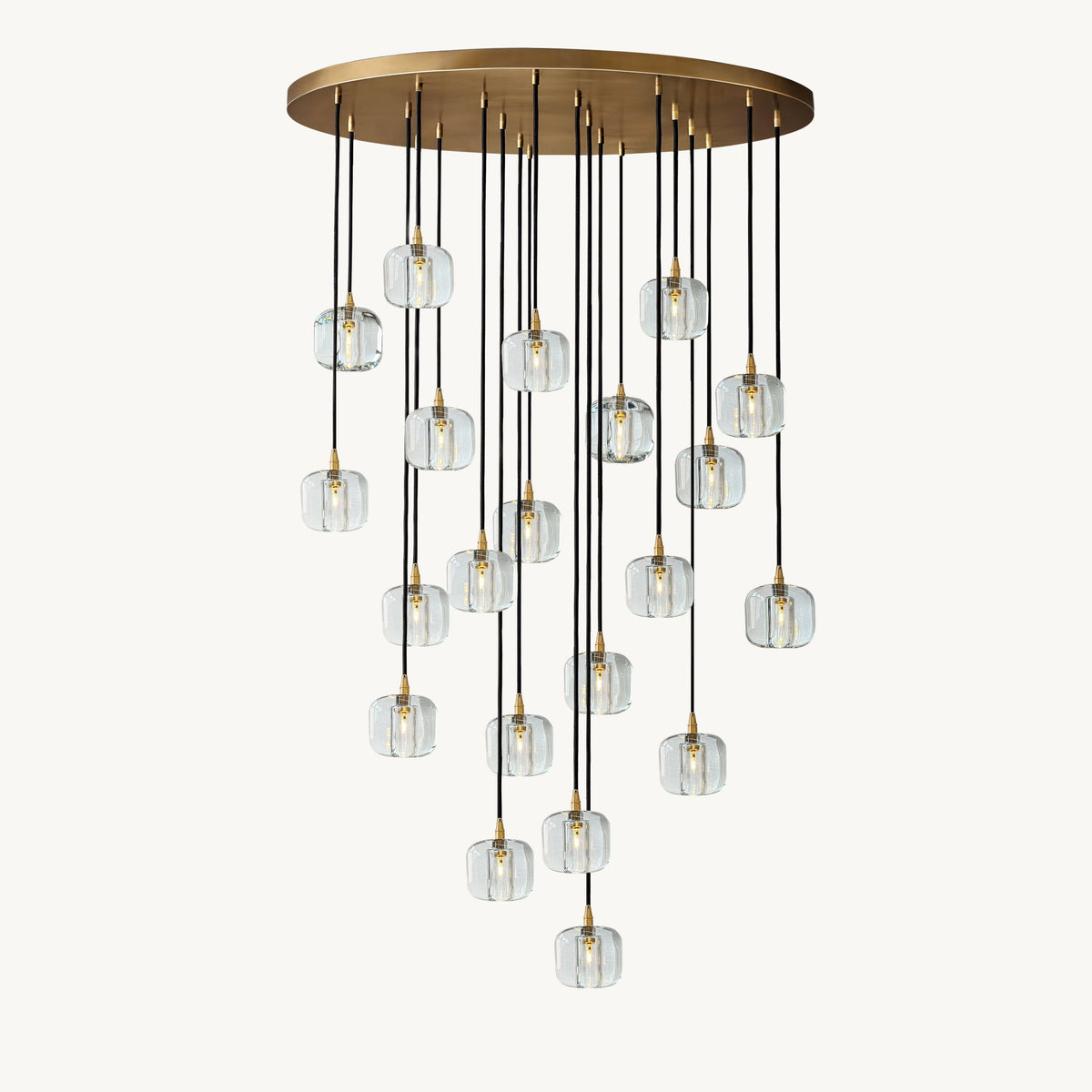 Cubice Clear/Amber Crystal Cascading Chandelier 18"/24"/36"/47"/60"