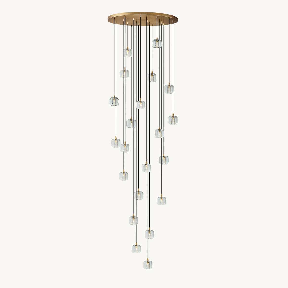 Cubice Clear/Amber Crystal Cascading Chandelier 18"/24"/36"/47"/60"