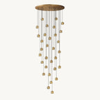 Cubice Clear/Amber Crystal Cascading Chandelier 18"/24"/36"/47"/60"