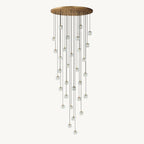 Cubice Clear/Amber Crystal Cascading Chandelier 18"/24"/36"/47"/60"