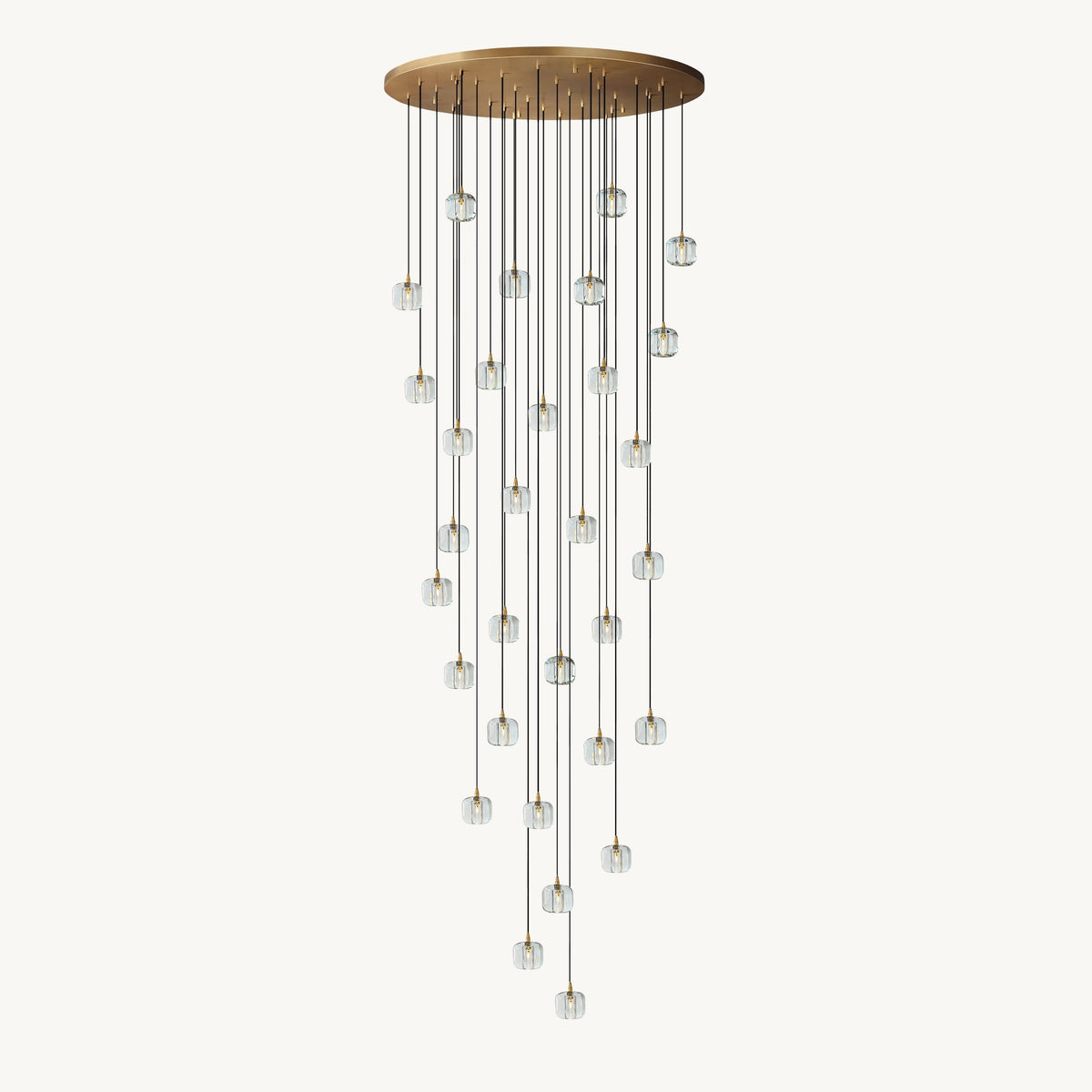 Cubice Clear/Amber Crystal Cascading Chandelier 18"/24"/36"/47"/60"