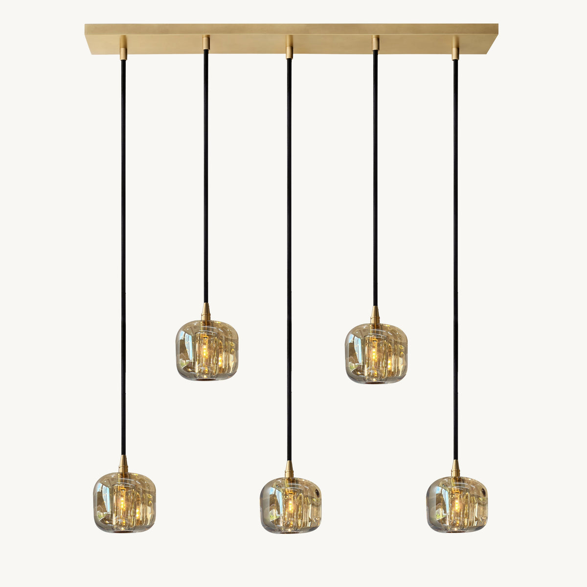 Cubice Clear/Amber Crystal Dining Room Chandelier 36"/54"/72"