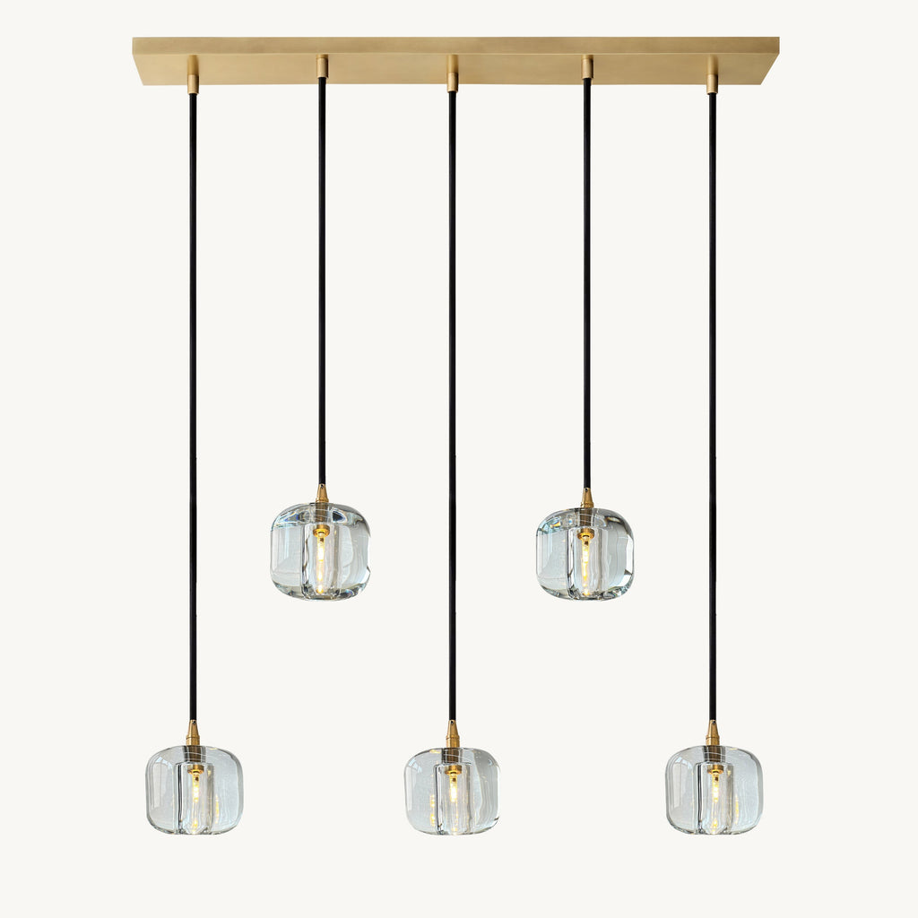 Cubice Clear/Amber Crystal Dining Room Chandelier 36"/54"/72"