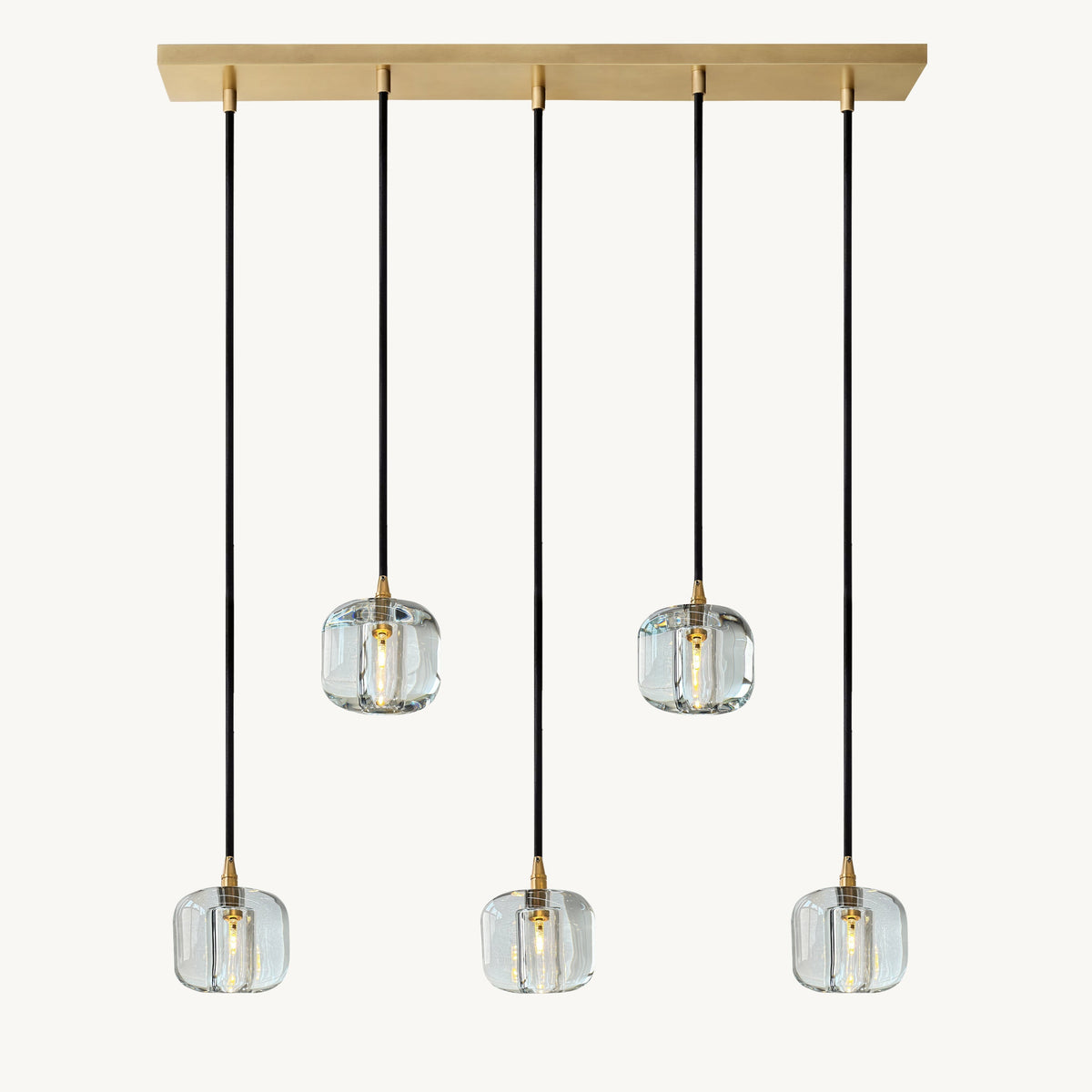Cubice Clear/Amber Crystal Dining Room Chandelier 36"/54"/72"