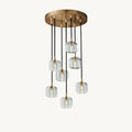 Cubice Clear/Amber Crystal Cascading Chandelier 18"/24"/36"/47"/60"