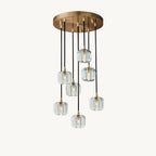 Cubice Clear/Amber Crystal Cascading Chandelier 18"/24"/36"/47"/60"