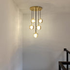 Cubice Clear/Amber Crystal Cascading Chandelier 18"/24"/36"/47"/60"