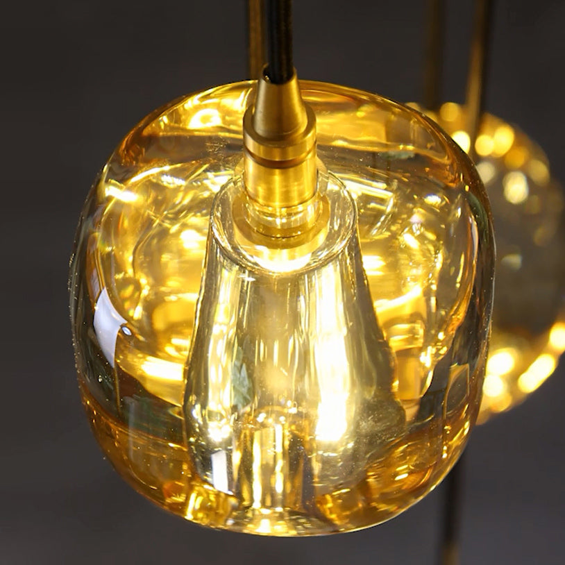 Cubice Clear/Amber Crystal Dining Room Chandelier 36"/54"/72"