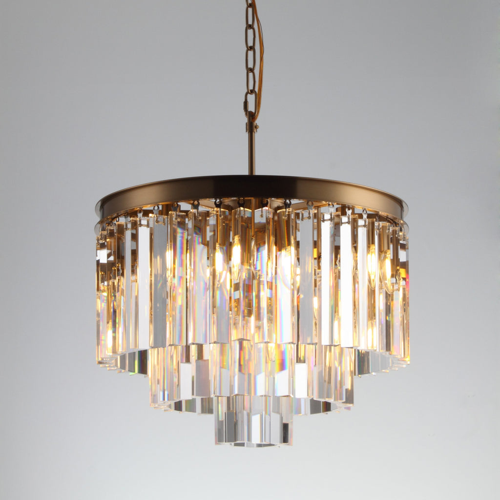 1920s Odeon Crystal Multi-Tier Round Chandelier 20"/32"/44"