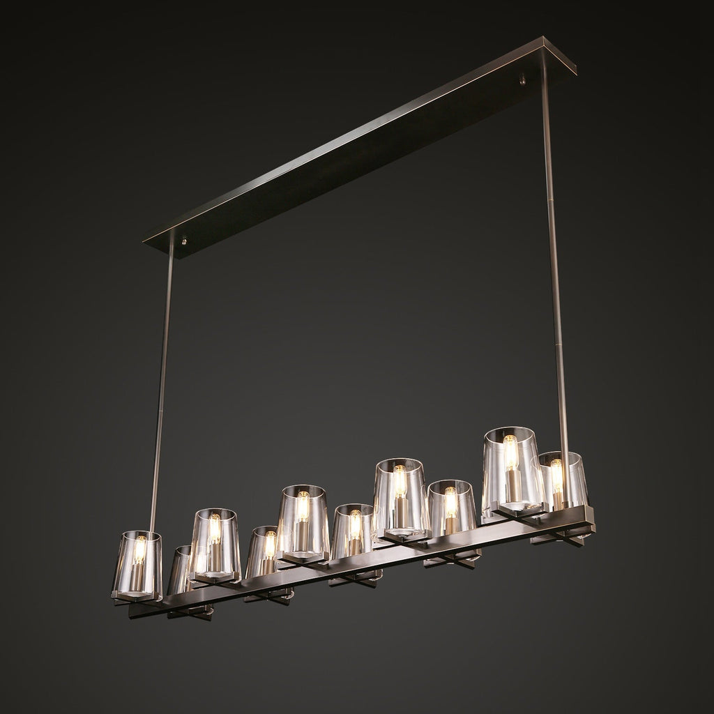 Pauillac Island Linear Chandelier Clear Glass 49"/60"
