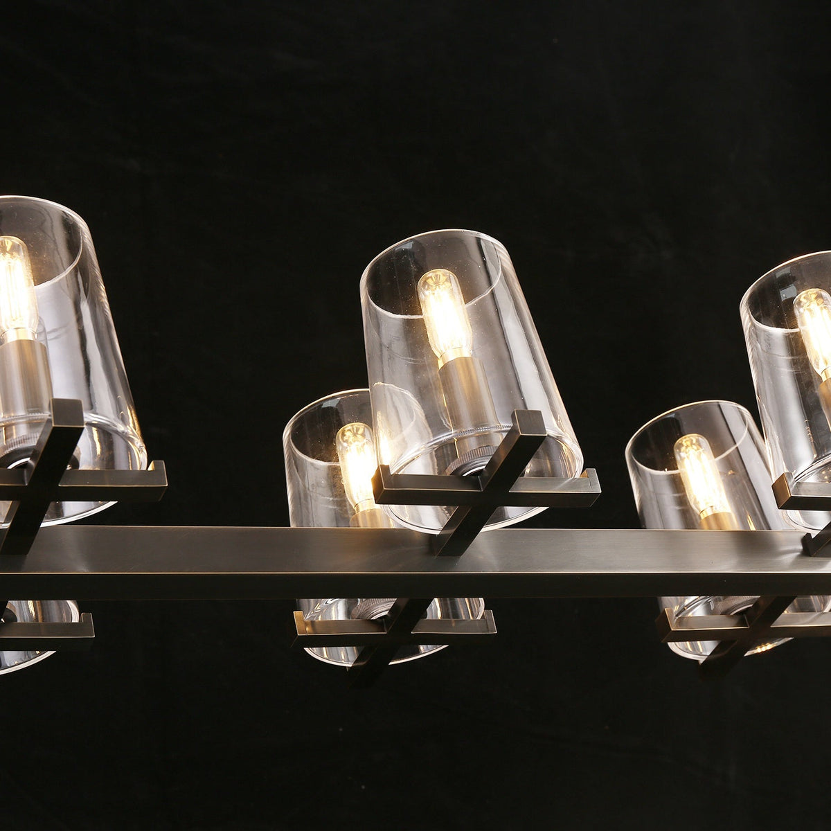 Pauillac Island Linear Chandelier Clear Glass 49"/60"