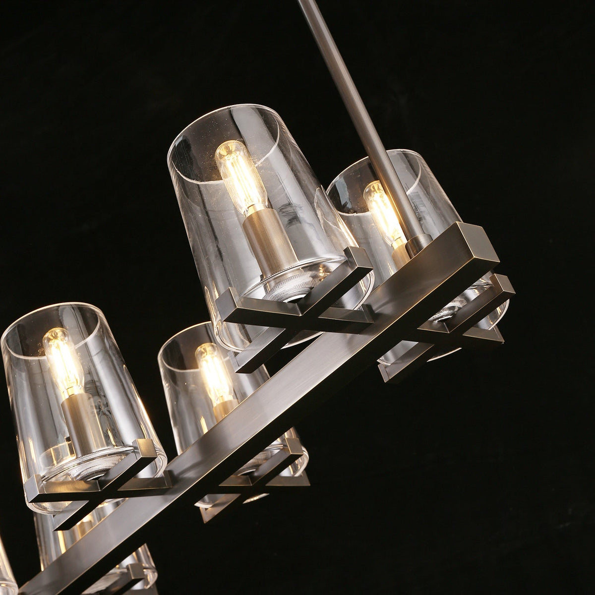 Pauillac Island Linear Chandelier Clear Glass 49"/60"