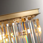 1920s Odeon 2-Tier Crystal Linear Chandelier 39"/49"/59"/72"