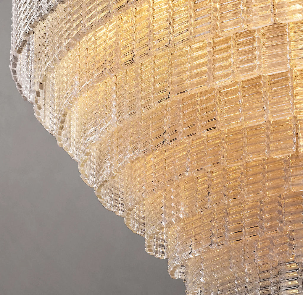 Sirene Clear/Smoke Glass Round Chandelier 52"