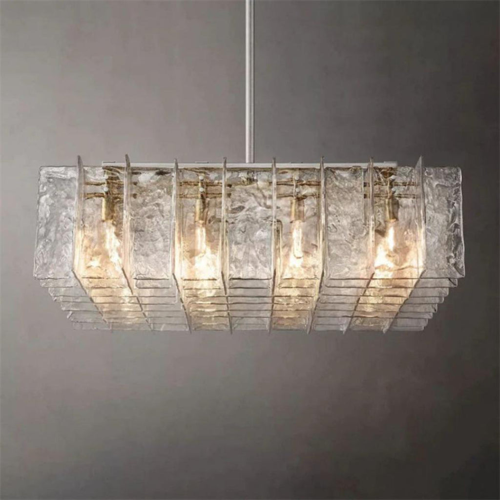 Lattice Square Glass Chandelier 48"