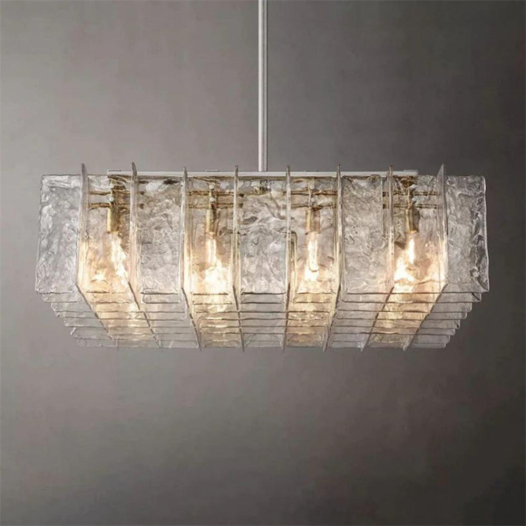 Lattice Square Glass Chandelier 48"