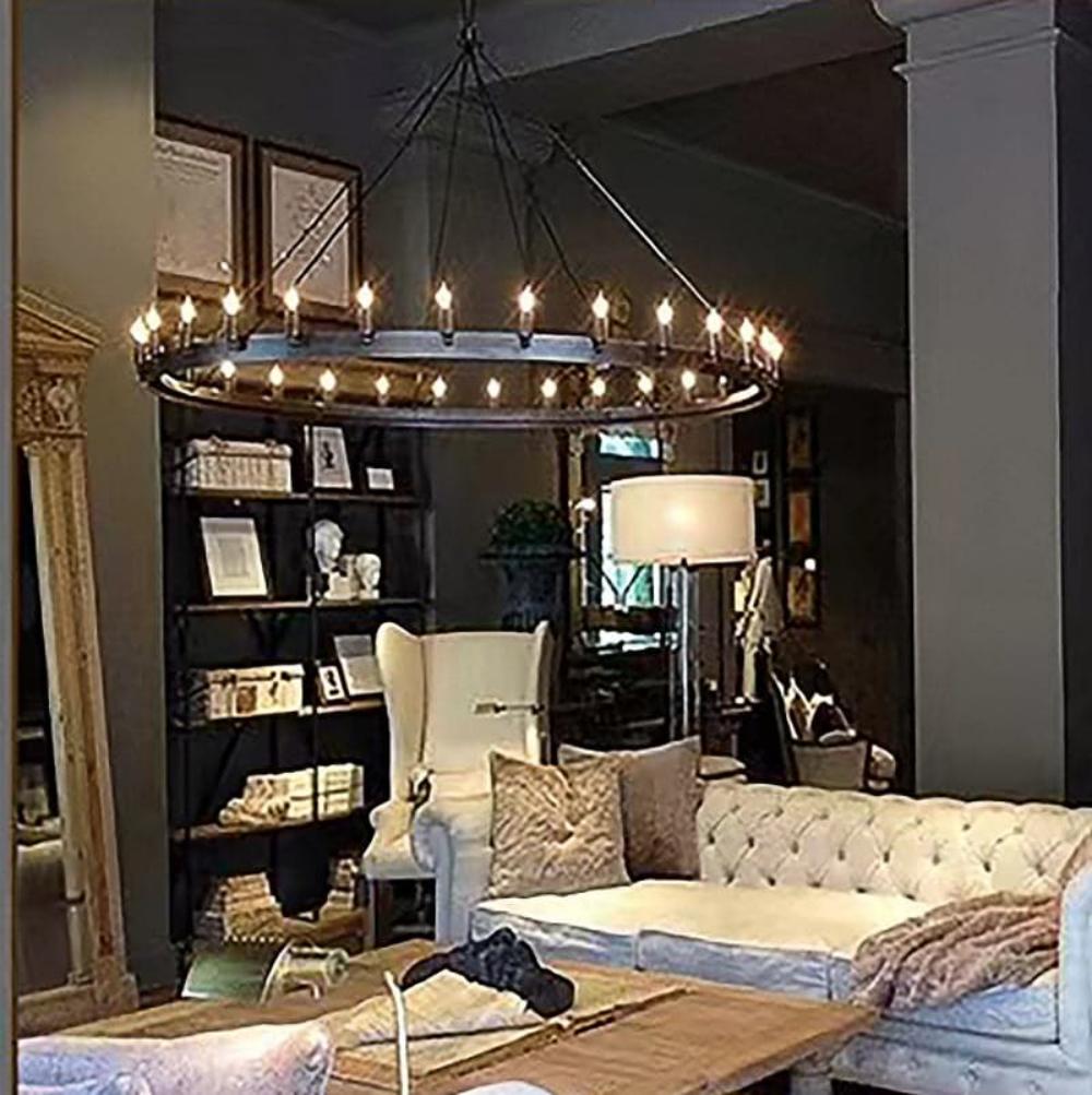 Filament Round Chandelier 26" 12-Light