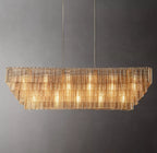Sirene Clear/Smoke Glass Rectangular Chandelier 77"