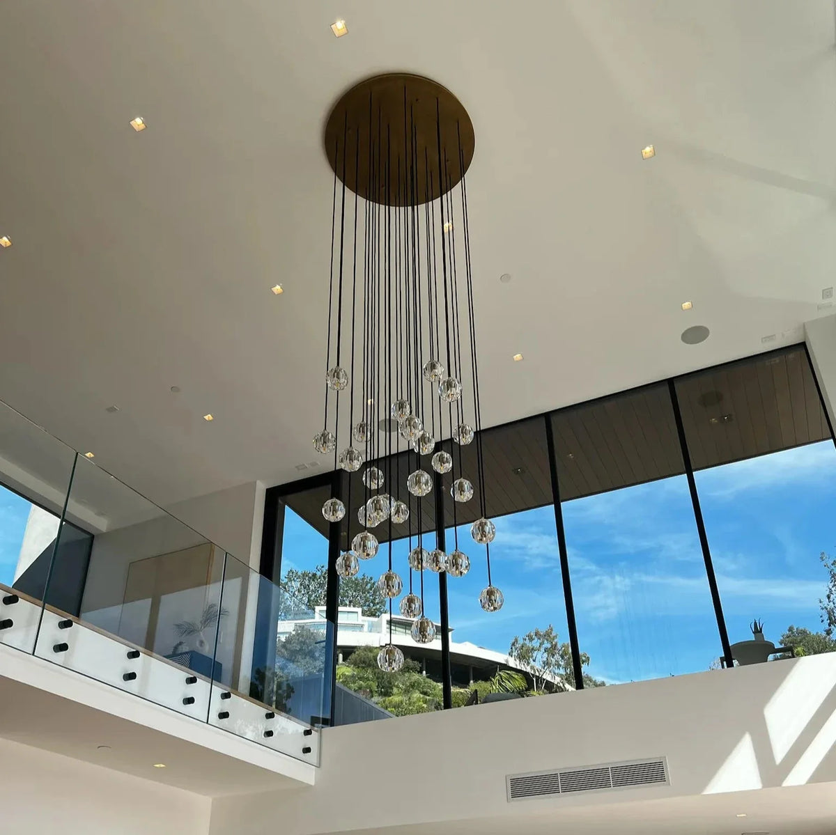 Boule De Cristal Clear Crystal Cluster Chandelier 30"