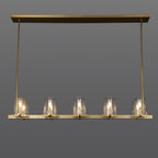 Pauillac Island Linear Chandelier Clear Glass 49"/60"