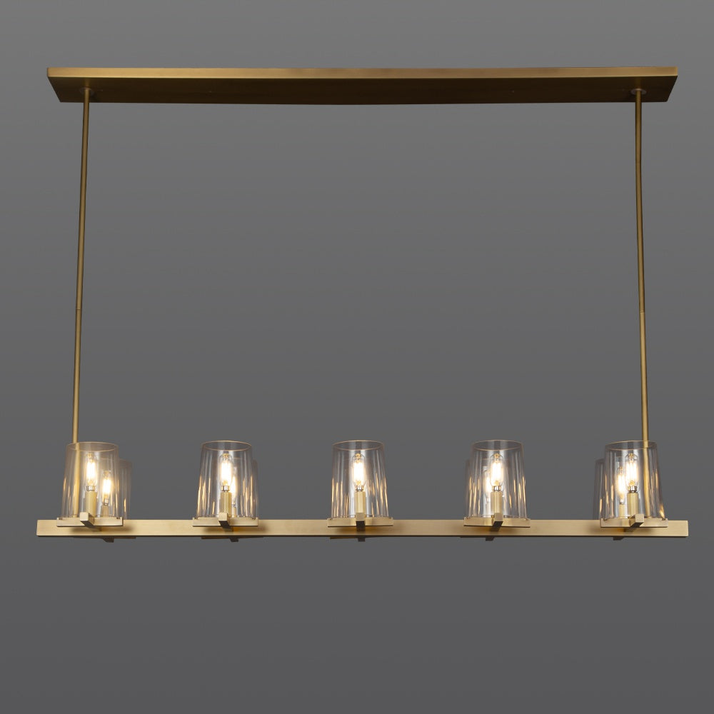 Pauillac Island Linear Chandelier Clear Glass 49"/60"