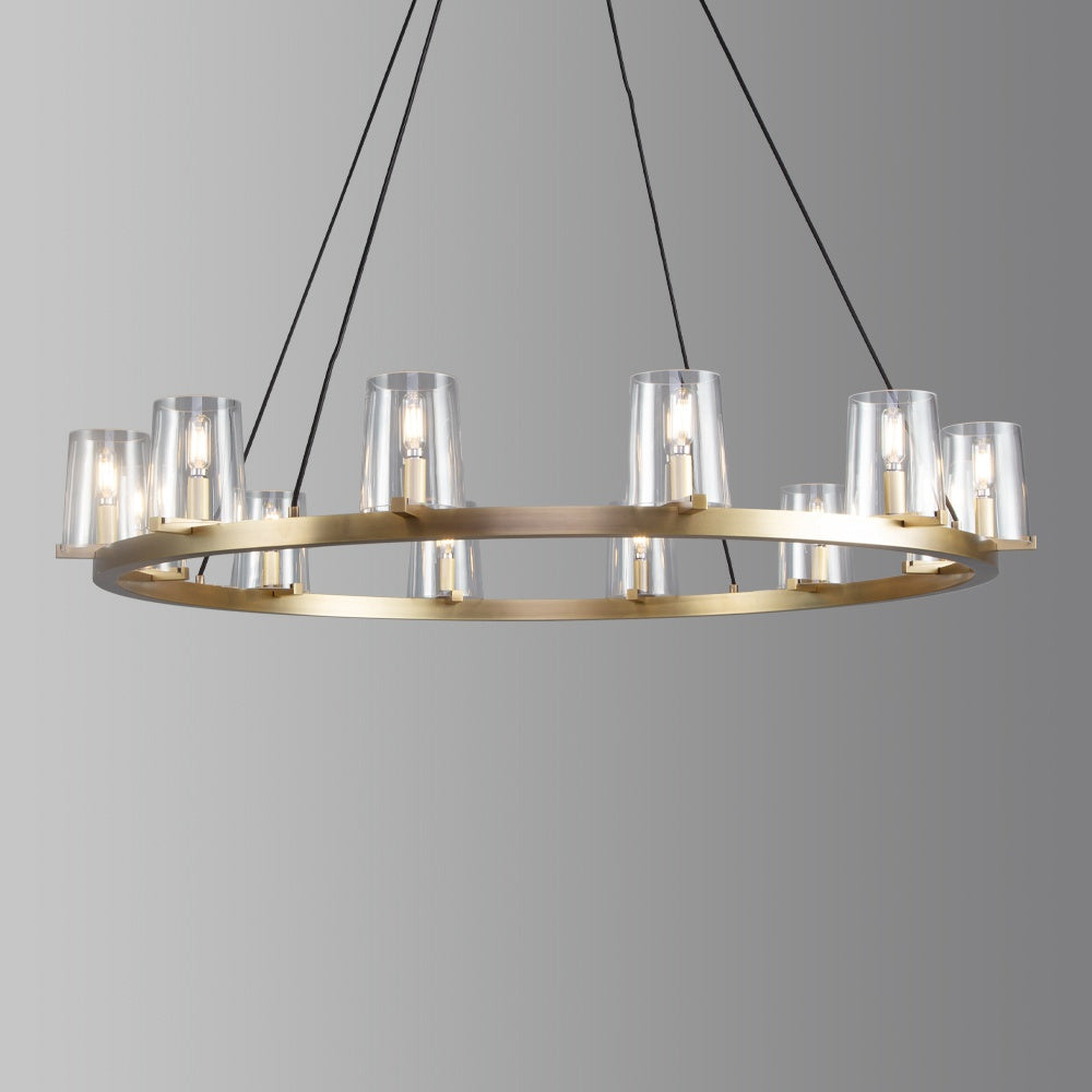 Pauillac Round Glass Chandelier 36"