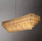 Sirene Clear/Smoke Glass Rectangular Chandelier 77"