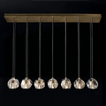 Boule Clear Crystal Sphere Cluster Linear Chandelier 48"/60"/72"