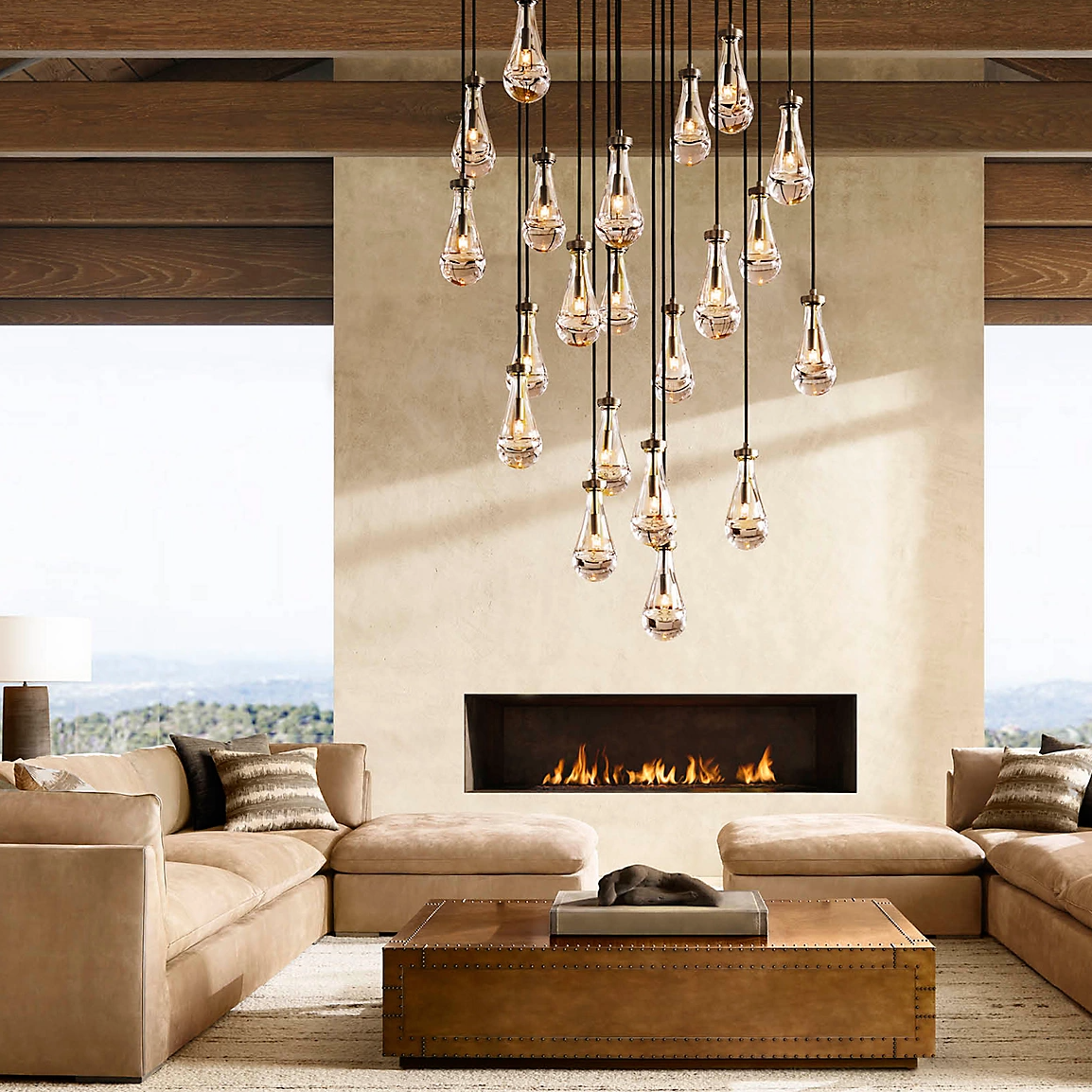 Rain Round Modern Chandelier Light 18"/36"/47"/60"