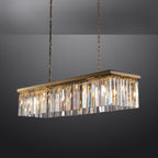 1920s Odeon Crystal Island Single-Tier Linear Chandelier 39"/49"/59"