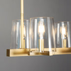 Pauillac Island Linear Chandelier Clear Glass 49"/60"